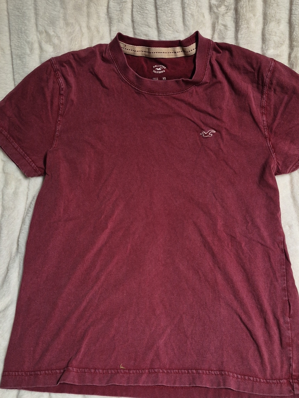 Hollister Deep Burgundy Short Sleeve Crew Tee